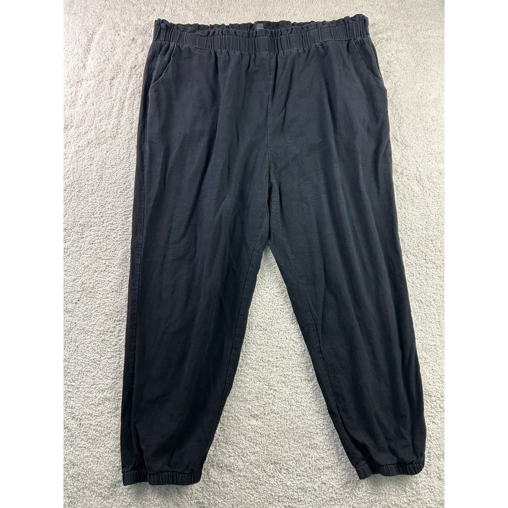 SHEIN Curve Women's Black 4XL Cotton Elastic Waist Pants